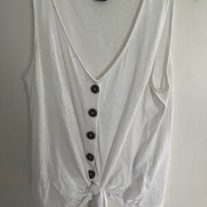 Sanctuary Sleeveless tie front white top